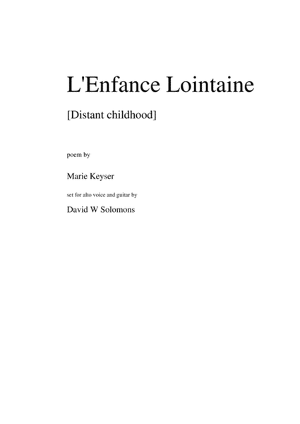 L'enfance lointaine (Nous n'irons plus aux bois) for alto and guitar image number null