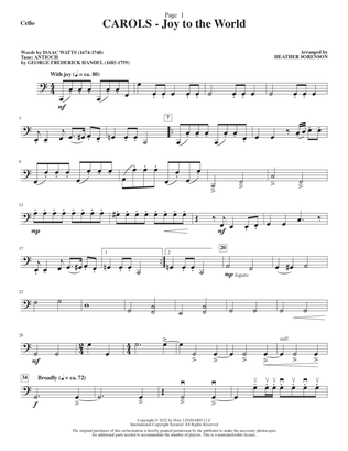 Book cover for Carols (A Cantata for Congregation and Choir) (String Quartet) - Cello