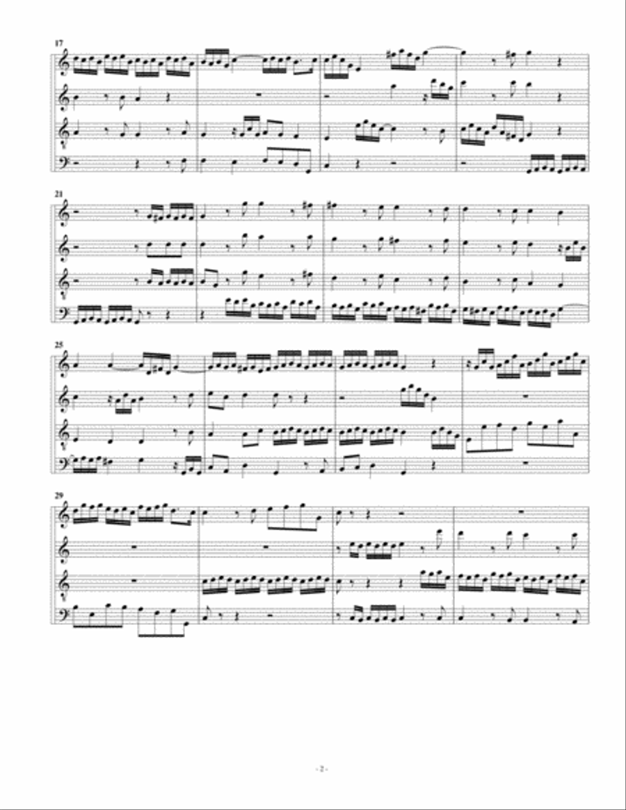 Fugue for organ, BWV 532/II (arrangement for 4 recorders) Recorder scores gallery preview page 2