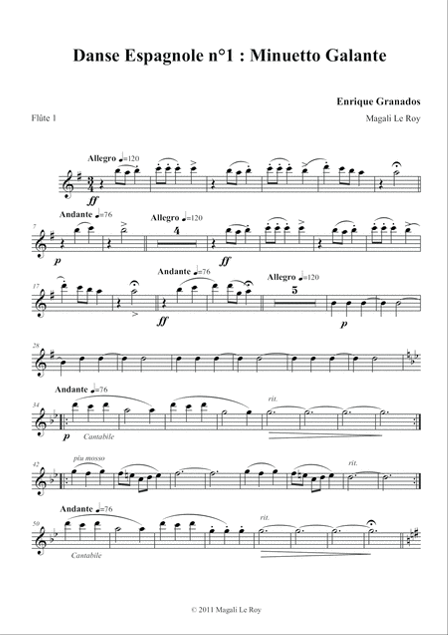 Booklet n°1 Spanish Dances GRANADOS Small Ensemble scores gallery preview page 6