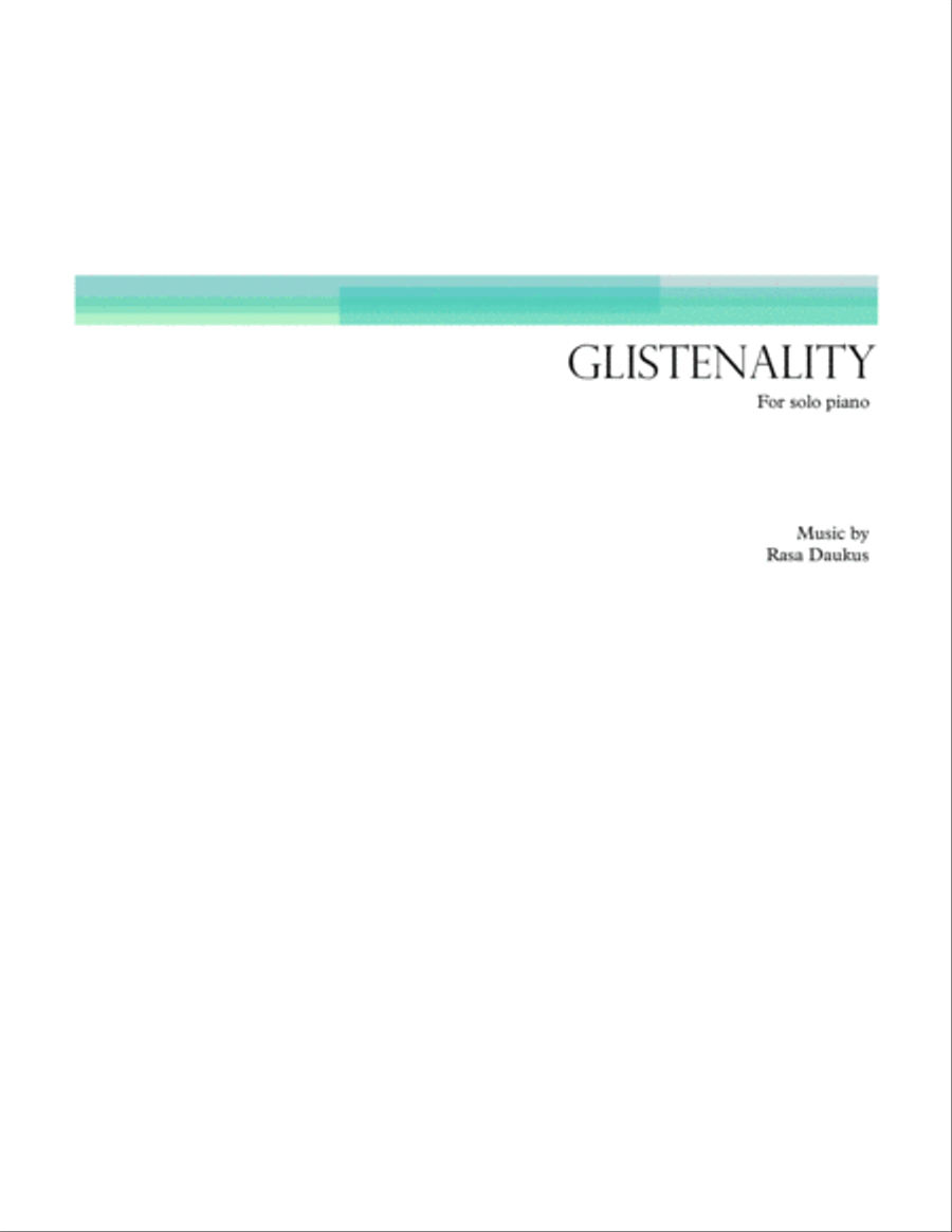 Glistenality Piano Solo scores gallery preview page 1
