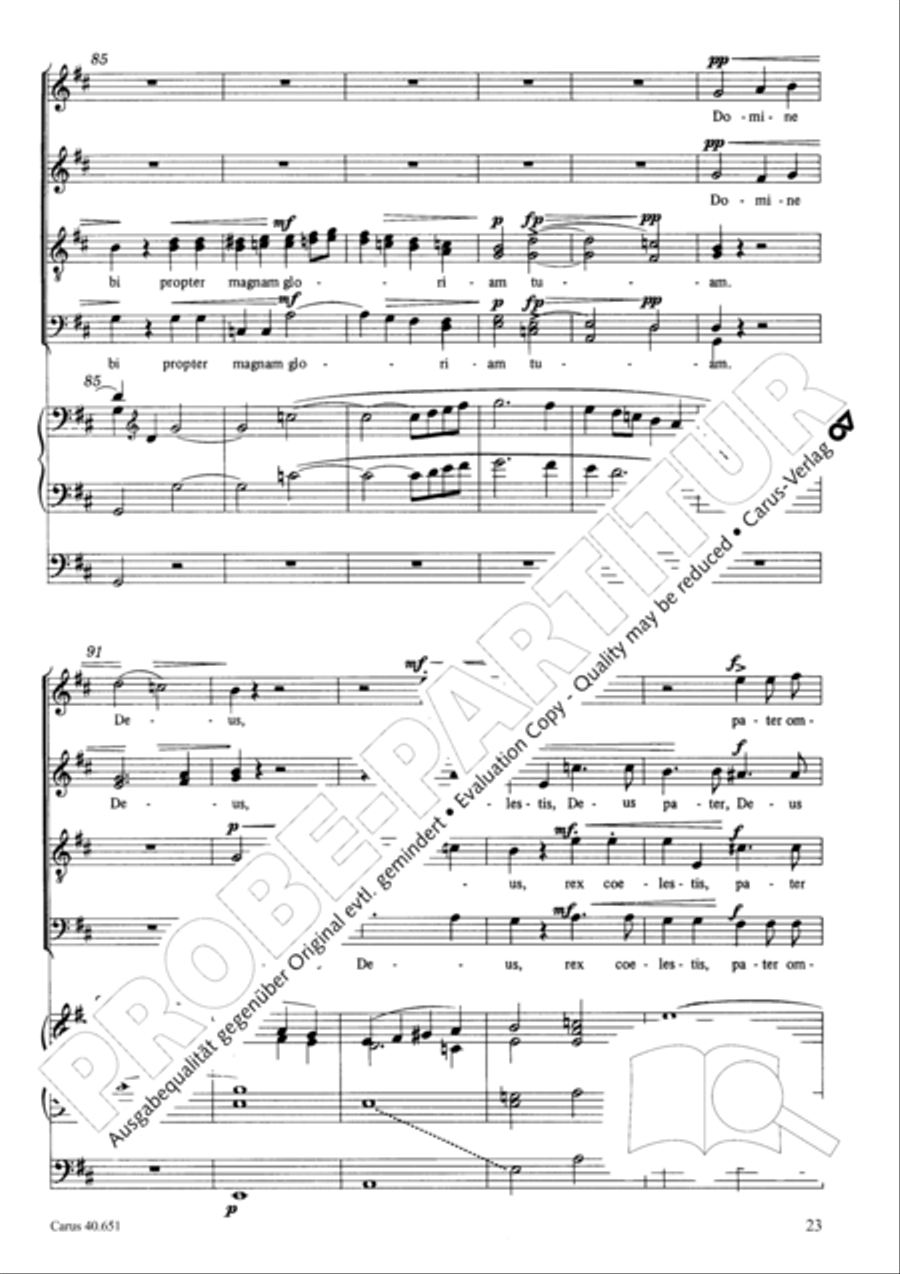 Mass in D Major (Missa in D) 4-Part scores gallery preview page 32