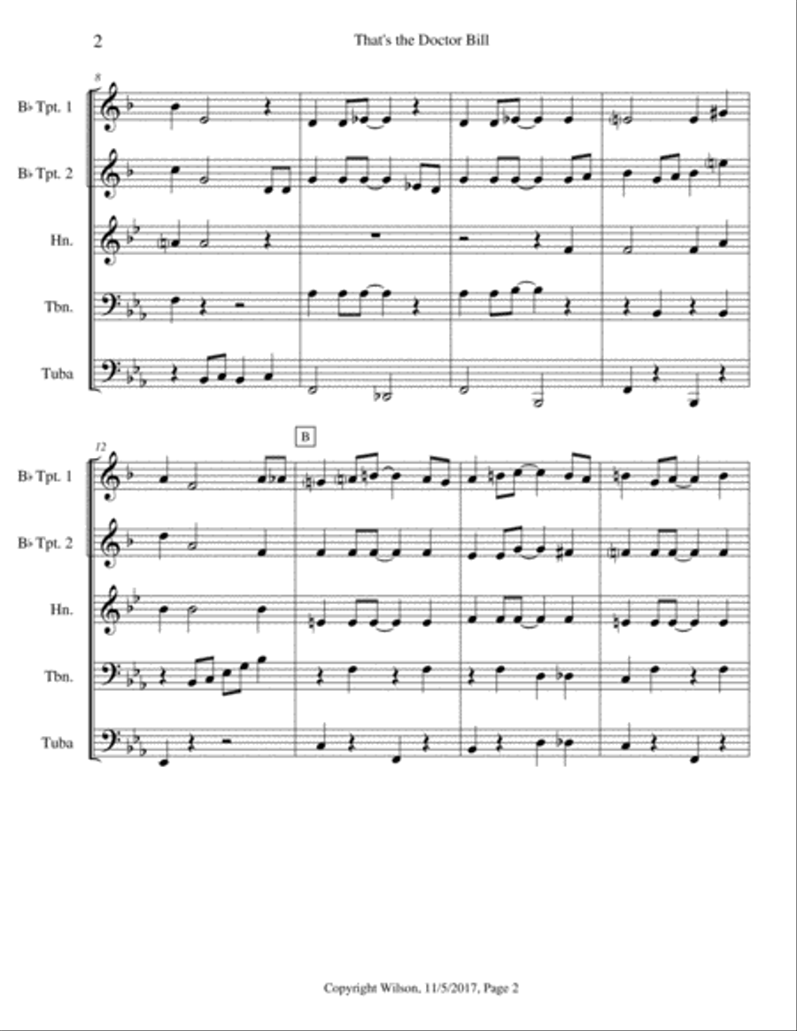That's the Doctor Bill Brass Quintet scores gallery preview page 3