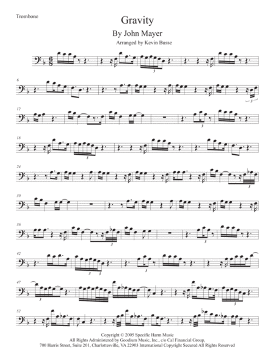 Gravity Gravity Trombone Solo scores gallery preview page 1