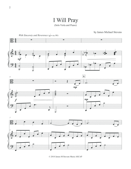I Will Pray - Solo Viola & Piano image number null