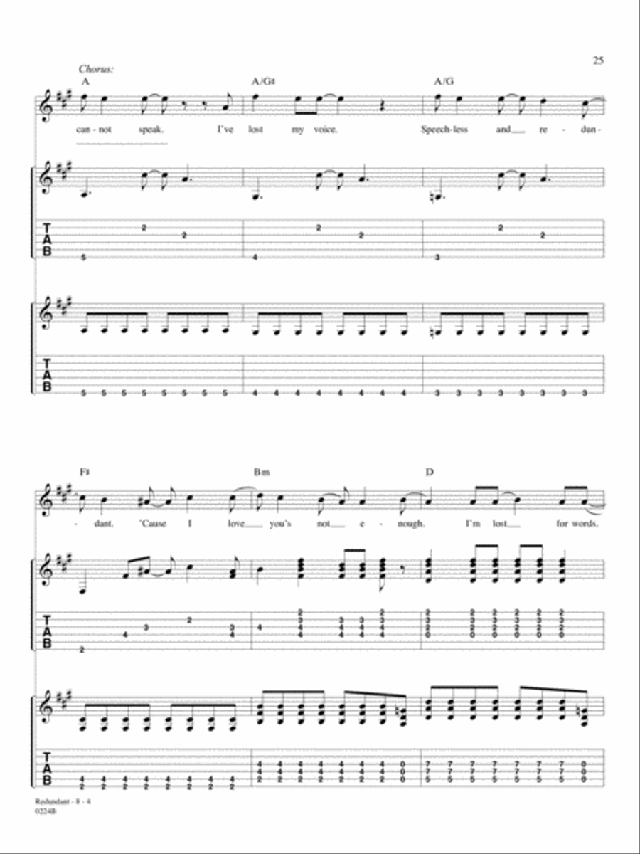 Redundant Guitar Tablature scores gallery preview page 4