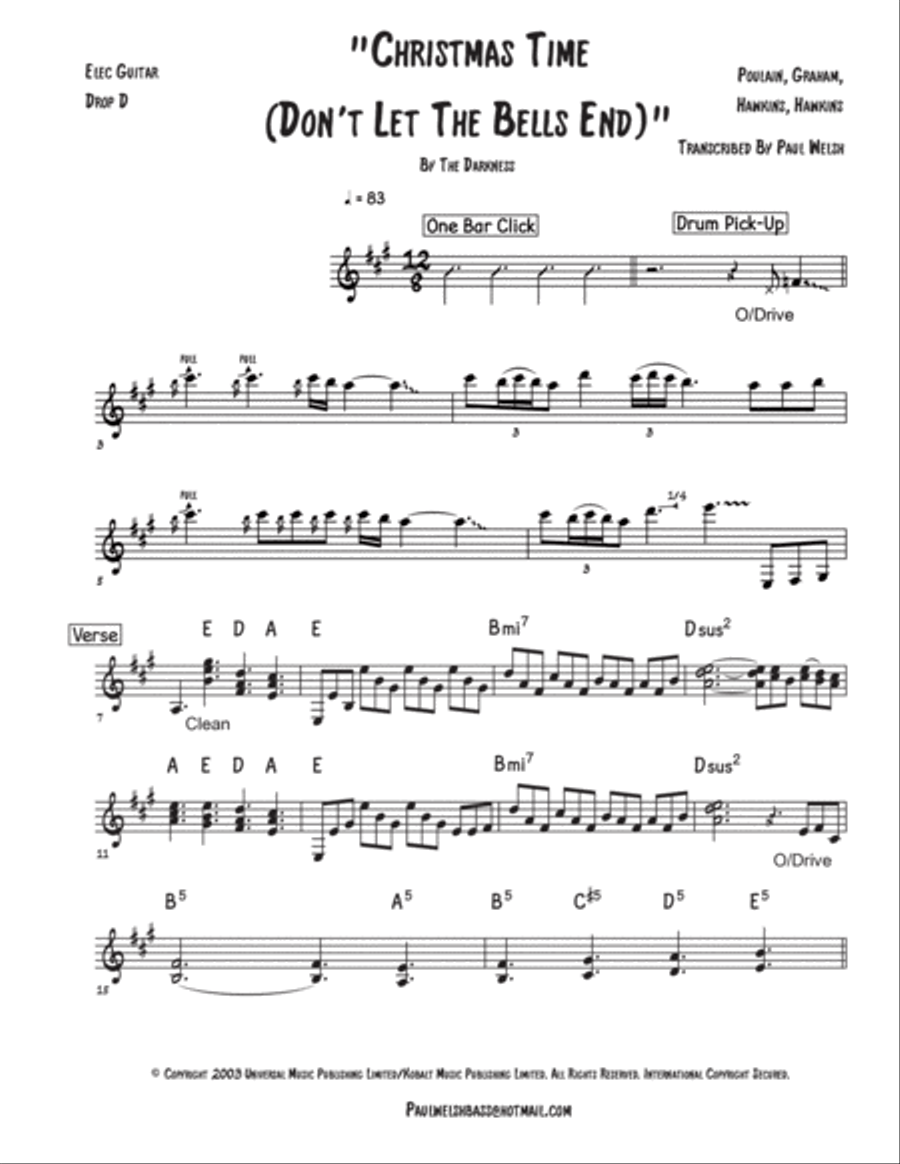Christmas Time (don't Let The Bells End) Voice scores gallery preview page 5