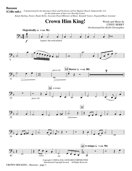 Crown Him King! - Bassoon (Cello Sub)