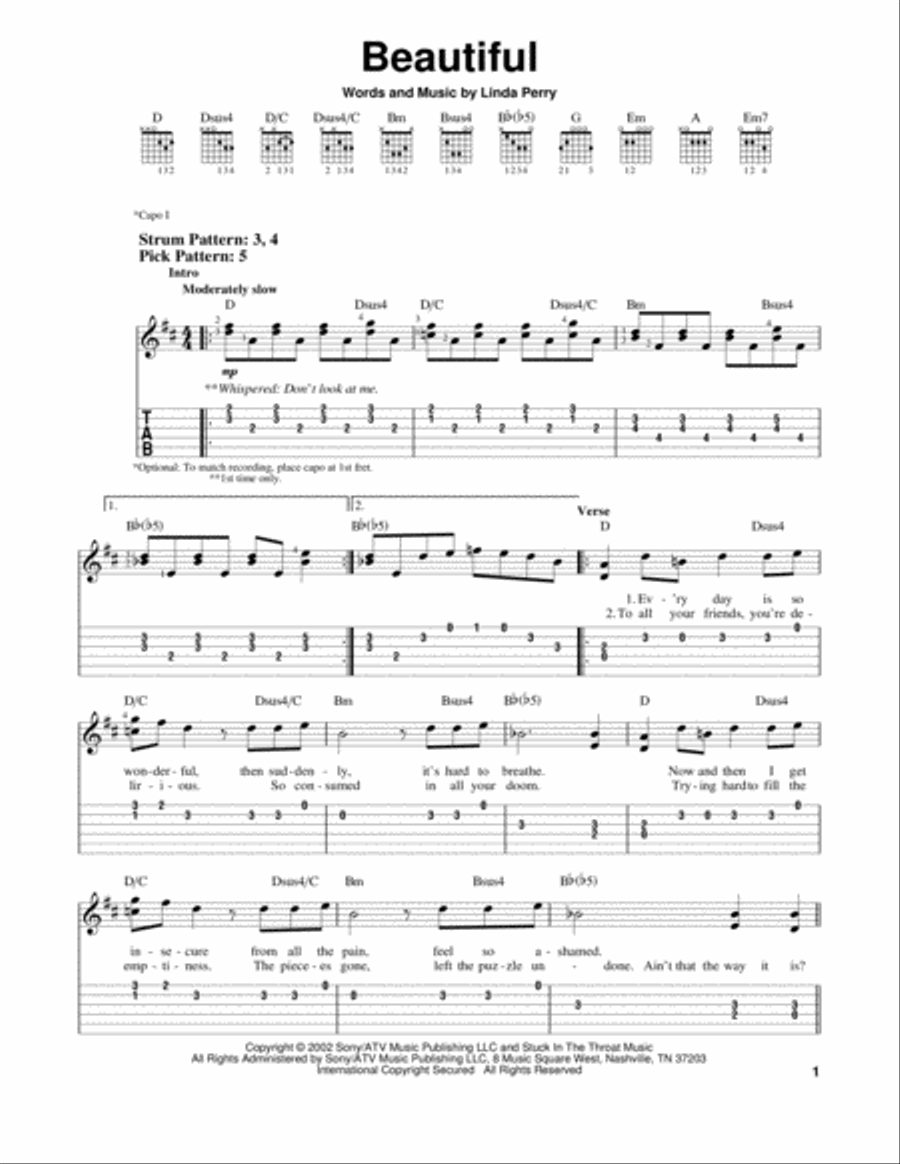 Beautiful Acoustic Guitar scores gallery preview page 1