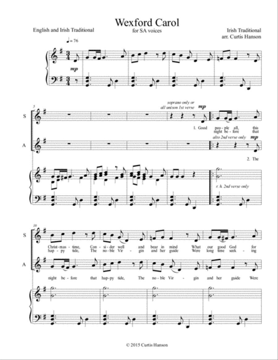 Wexford Carol (SA) SA scores gallery preview page 1