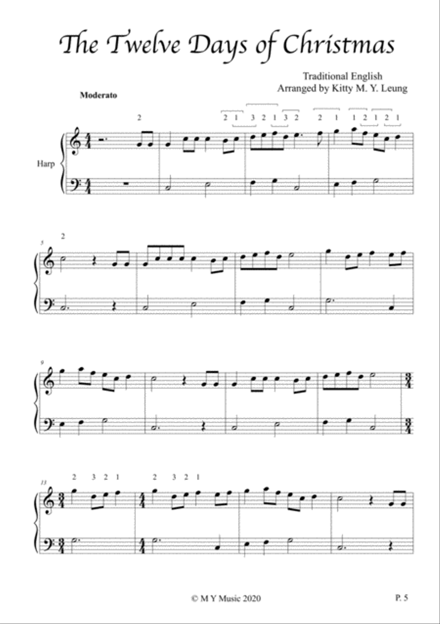 Christmas Songs (Book 4) - Small Harp (from Low C) Harp scores gallery preview page 5