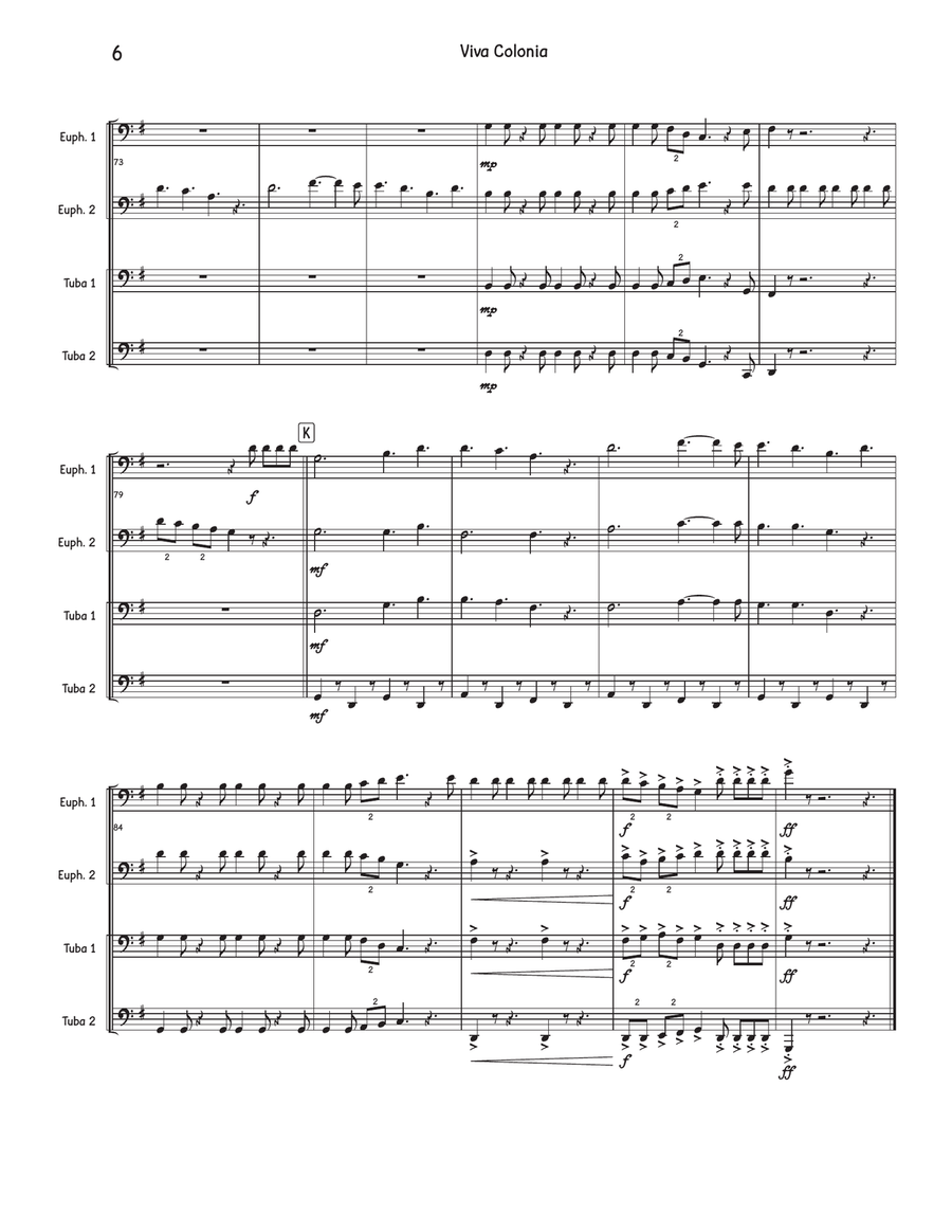 Viva Colonia Brass Quartet scores gallery preview page 6