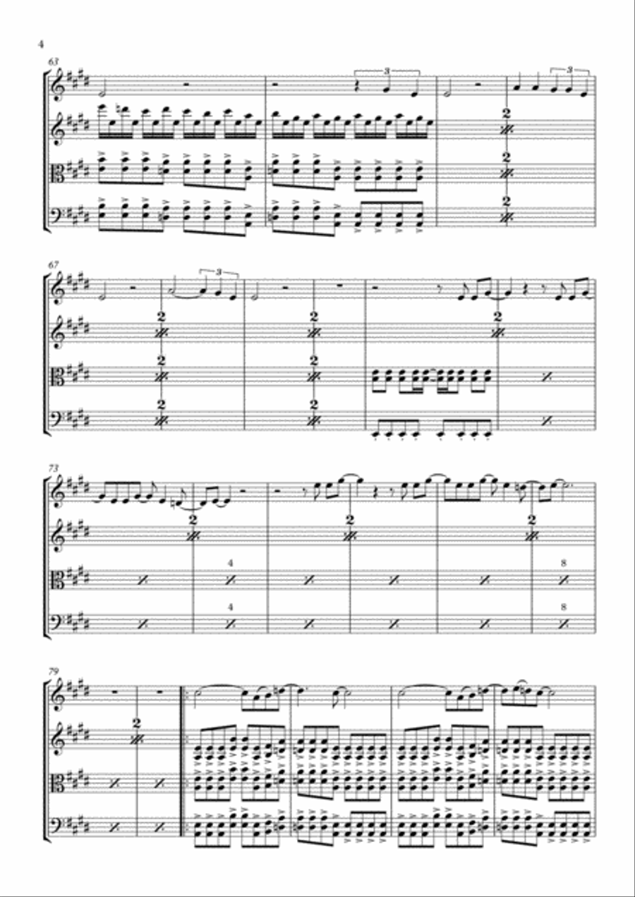 Thunderstruck String Quartet scores gallery preview page 5