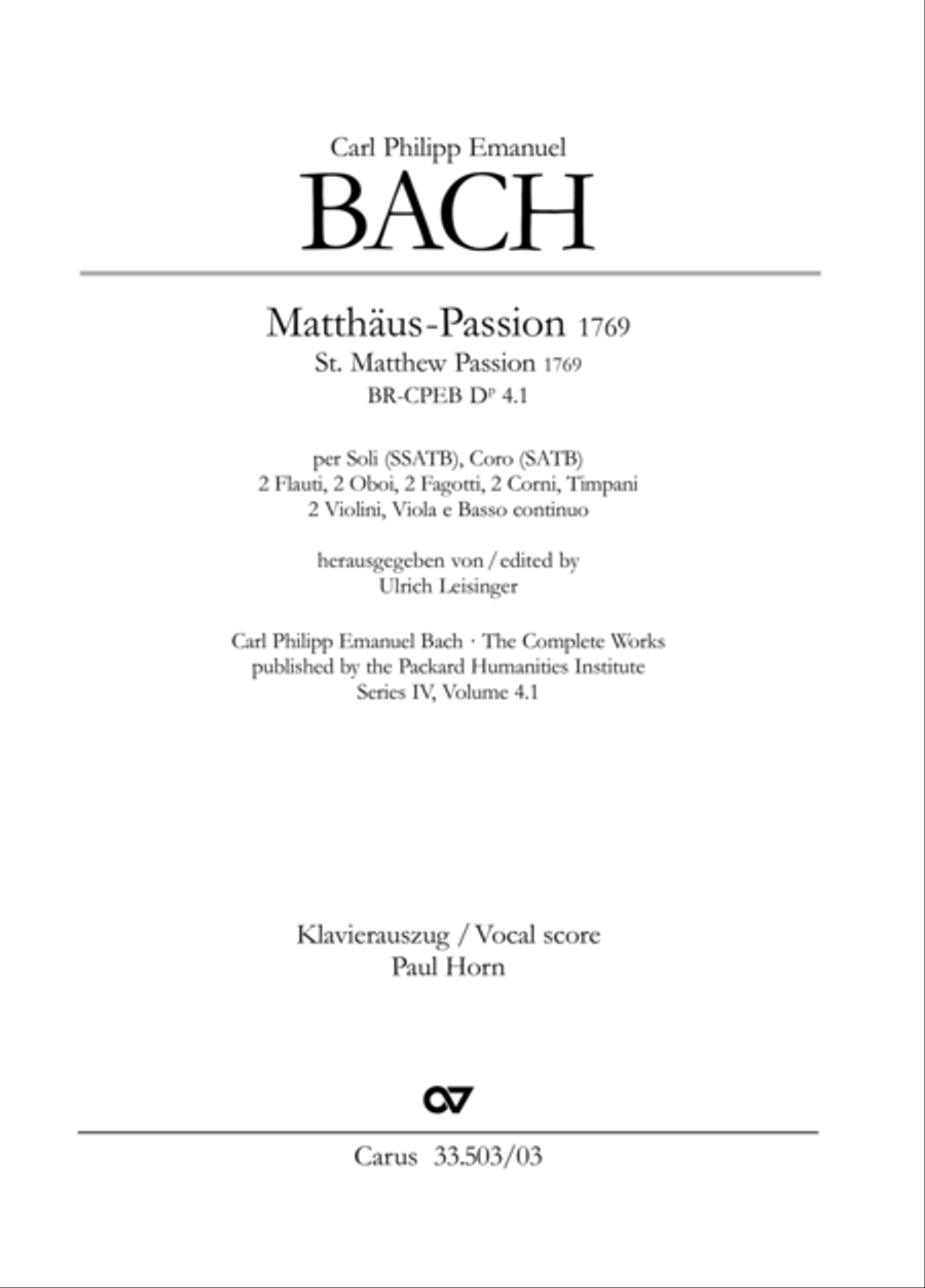Passion according to St. Matthew (Passions-Musik nach dem Evangelisten Matthaus) SSATB scores gallery preview page 2