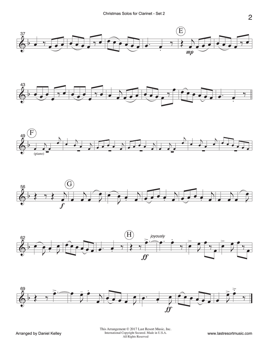Christmas Solos for Clarinet & Piano Set 2 Clarinet Solo scores gallery preview page 4