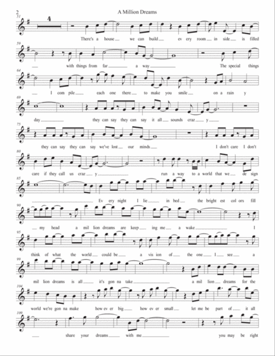 A Million Dreams Flute Solo scores gallery preview page 2