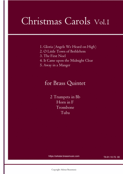 Christmas Carols for Brass Quintet Vol.1 (5 Christmas Carols) image number null