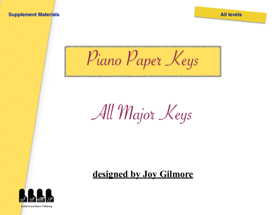 Major Scale Paper Keys, Fits on the keyboard and piano, For beginners