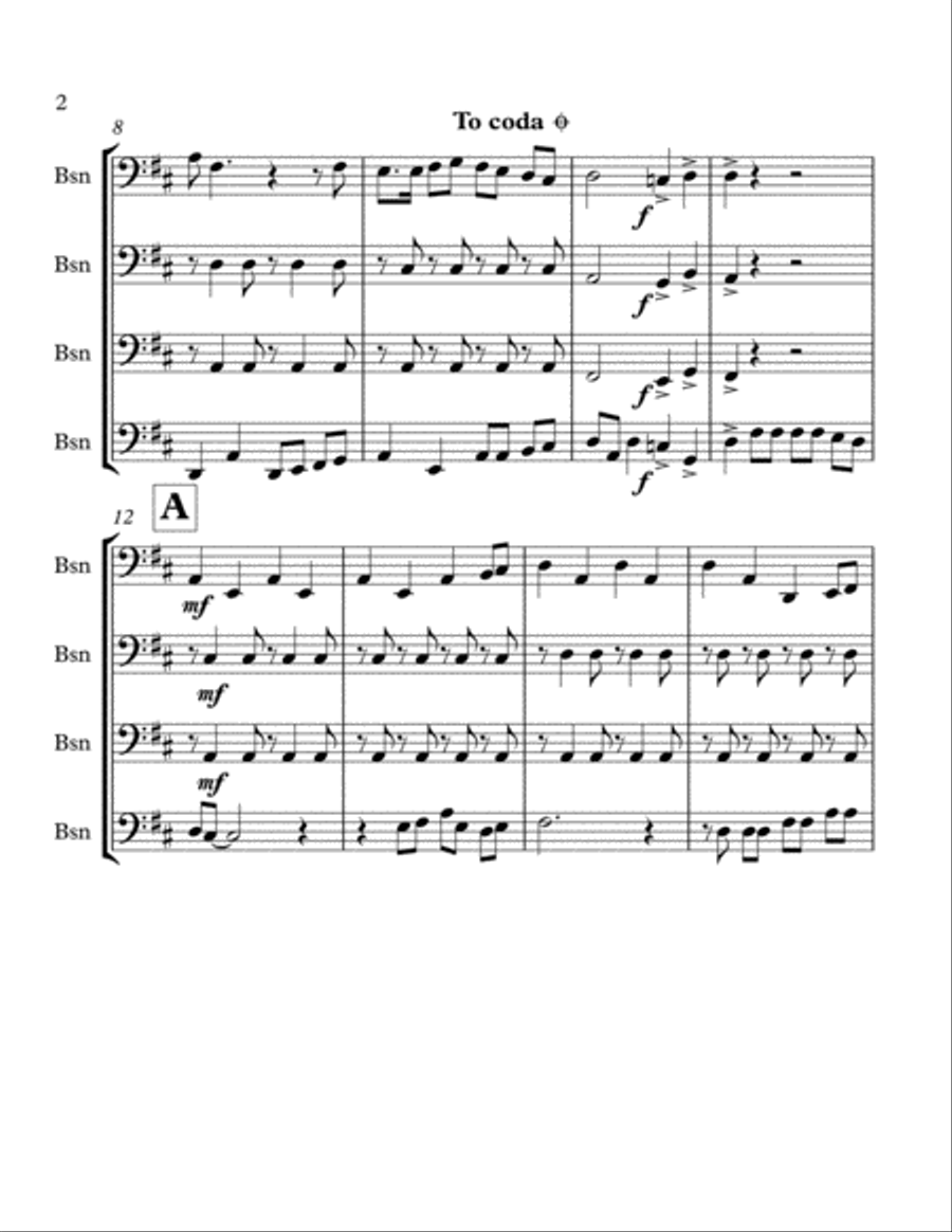 Grandma Got Run Over By A Reindeer Woodwind Quartet scores gallery preview page 2