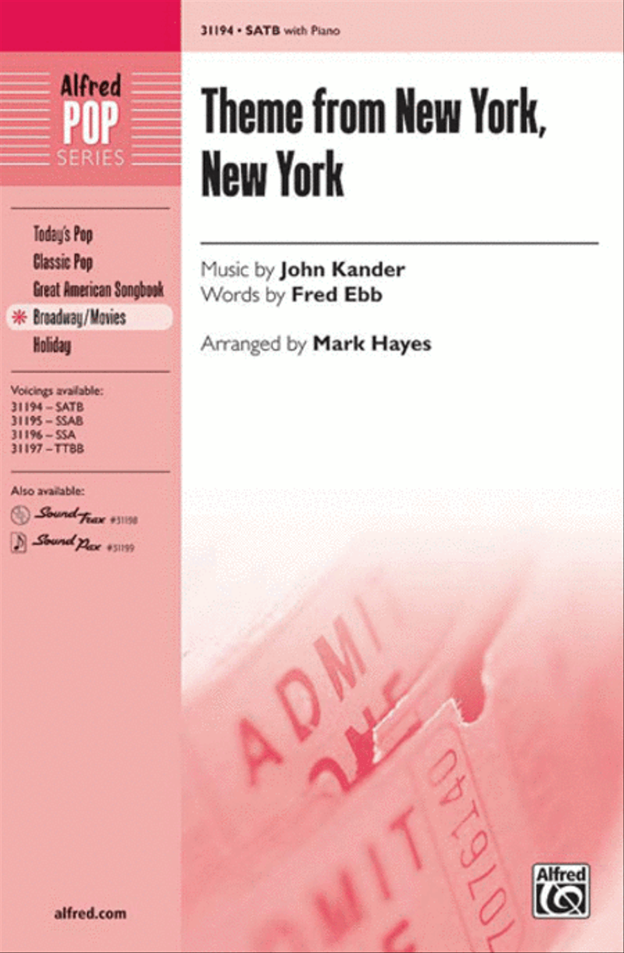 Theme from New York, New York 4-Part scores gallery preview page 1