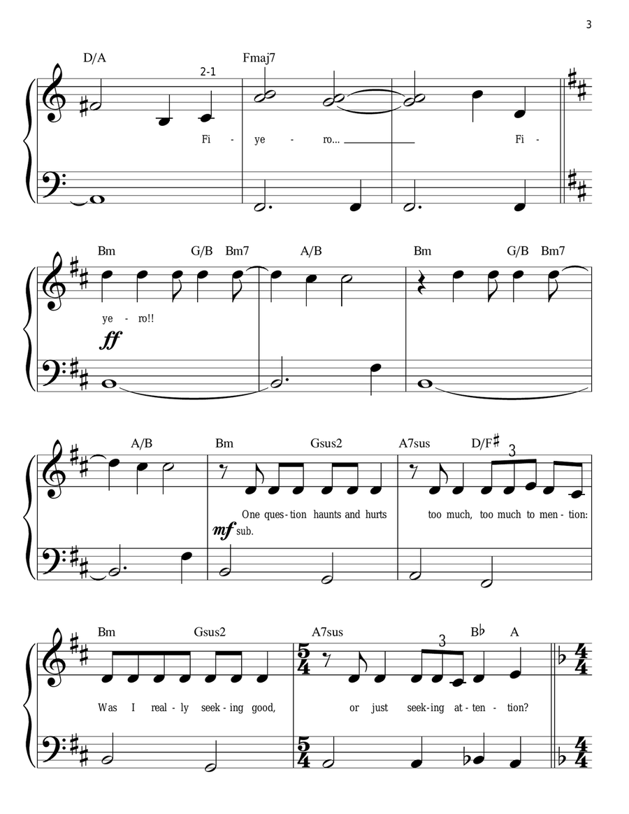 No Good Deed (from Wicked) Easy Piano scores gallery preview page 3