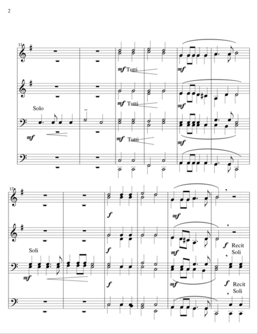 Psalm 22-Mendelssohn-Low Brass octet Brass Ensemble scores gallery preview page 2