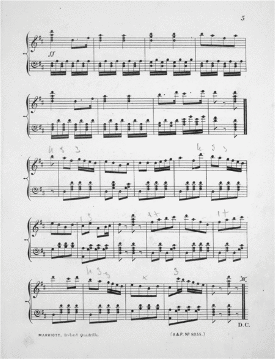 Ireland Quadrille. On Irish Air Piano Solo scores gallery preview page 5
