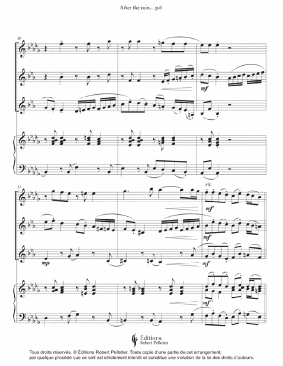 After the rain... After the rain... Woodwind Trio scores gallery preview page 6