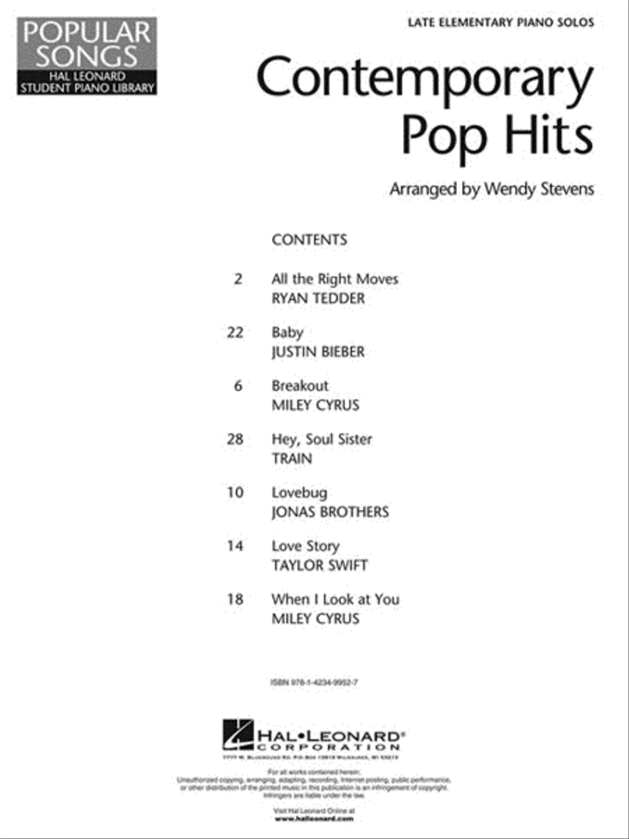 Contemporary Pop Hits Contemporary Pop Hits Piano Method scores gallery preview page 2