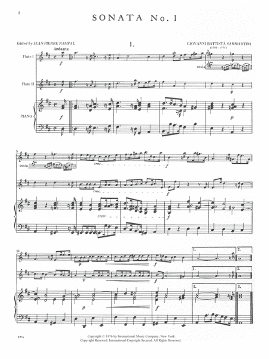 Six Sonatas: Volume I Flute Duet scores gallery preview page 2