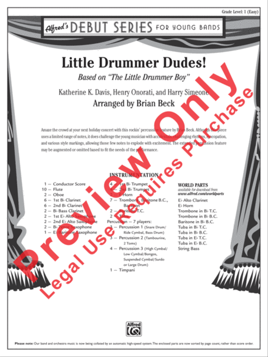 Little Drummer Dudes! Concert Band scores gallery preview page 2