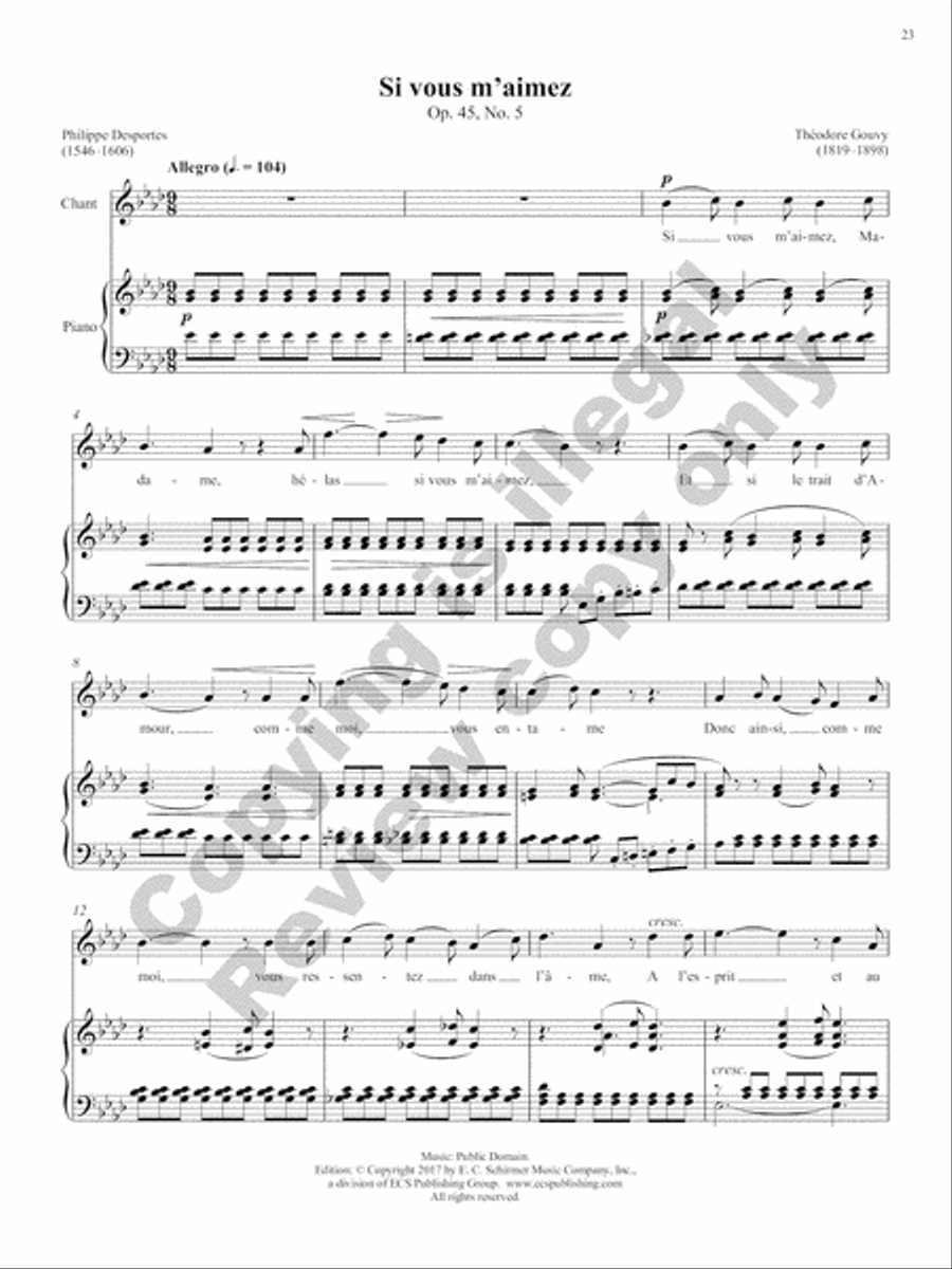 Songs of Gouvy, Volume 2: 18 Sonnets et chansons de Desportes; 18 Poésies de Moritz Hartmann Voice Solo scores gallery preview page 43
