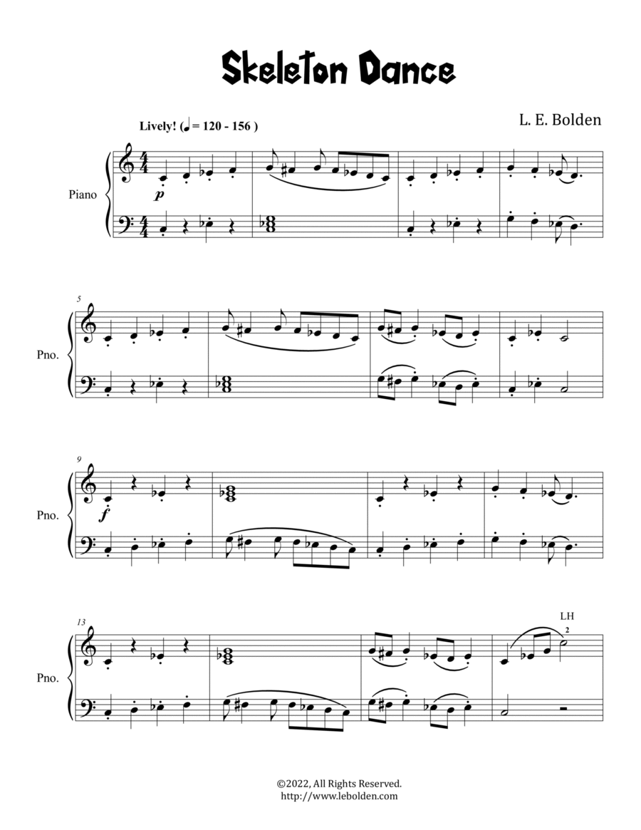 Skeleton Dance Piano Method scores gallery preview page 1