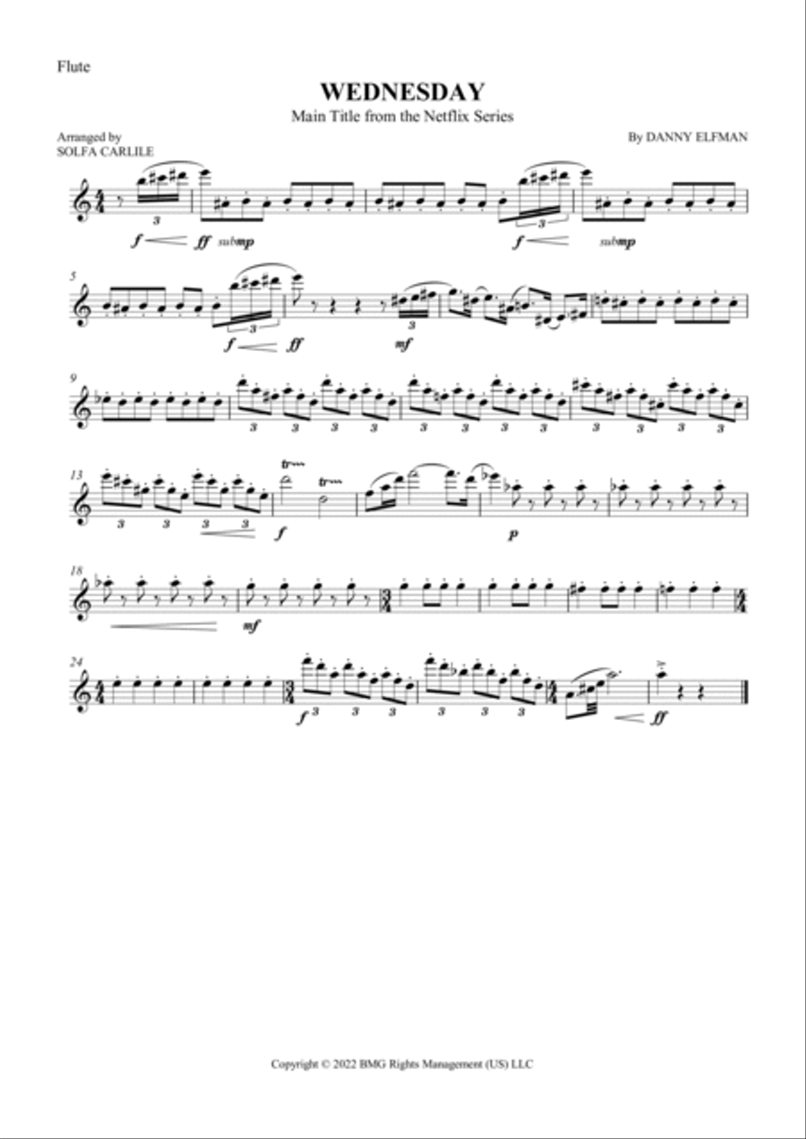 Wednesday Main Titles Wednesday Main Titles Woodwind Quintet scores gallery preview page 4