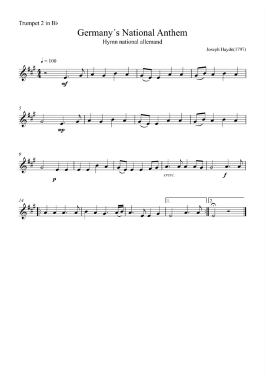 Germany's National Anthem Brass Ensemble scores gallery preview page 4