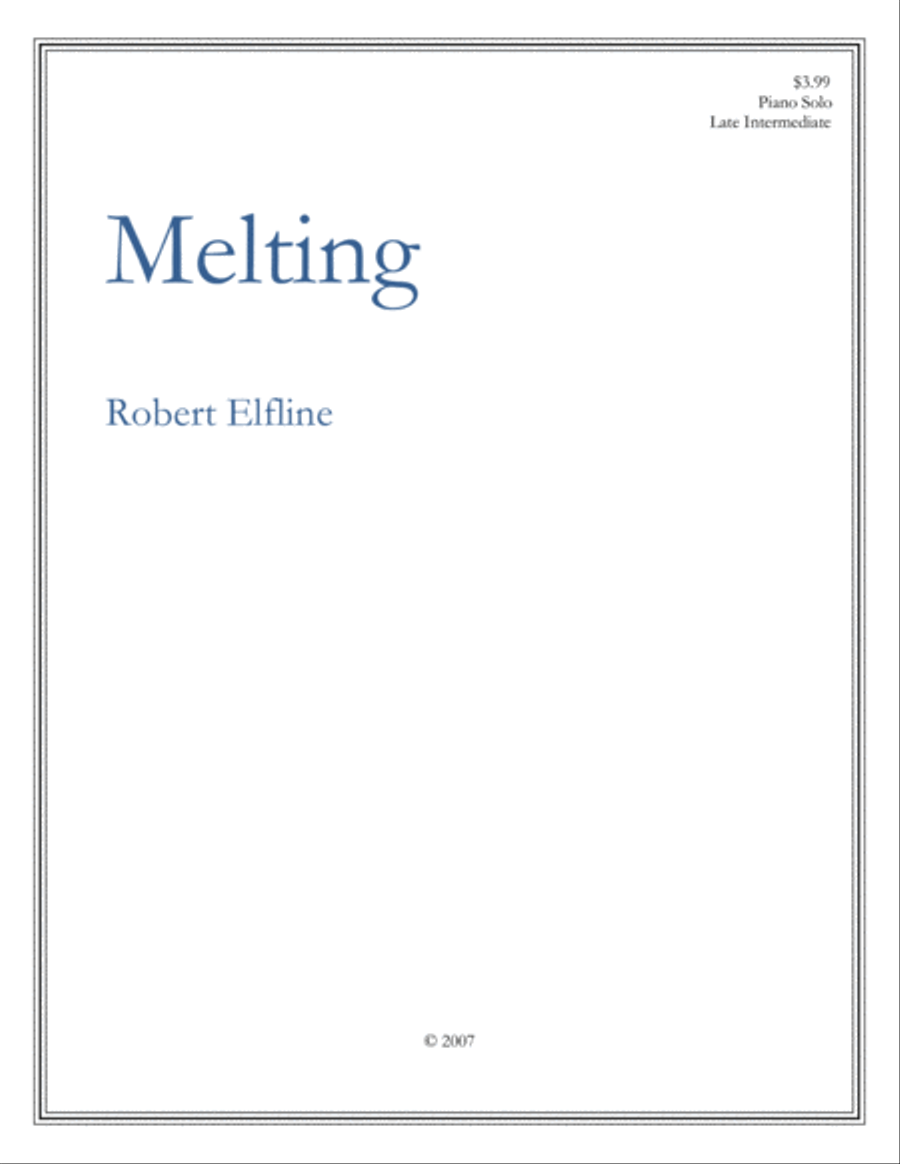 Melting Melting Piano Solo scores gallery preview page 1
