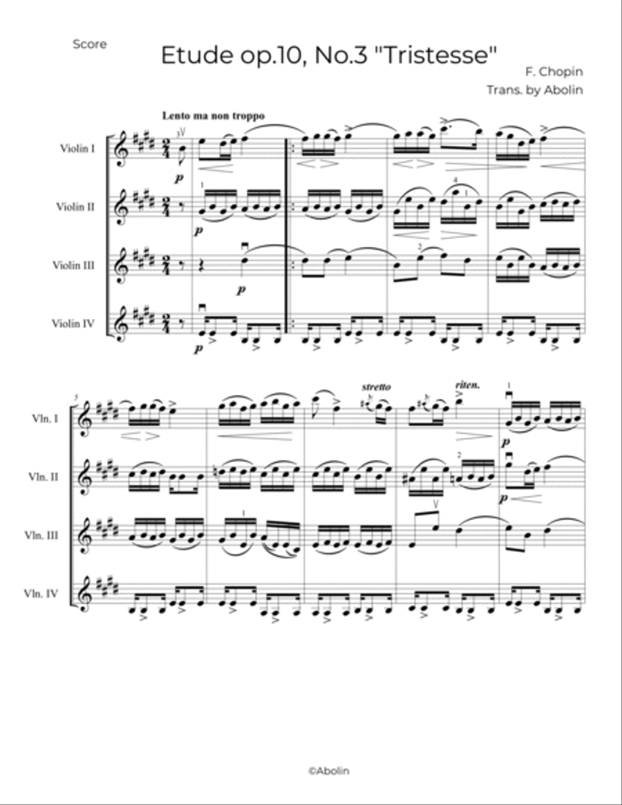 Chopin: Etude Op.10, No.3 