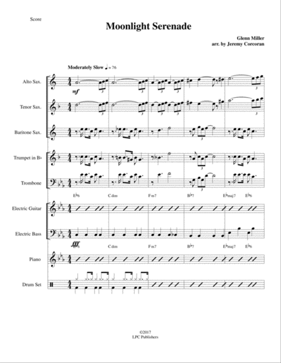 Moonlight Serenade for Little Big Band Jazz Ensemble scores gallery preview page 2