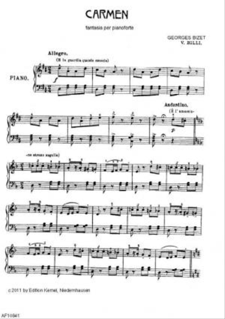 Carmen Piano Solo scores gallery preview page 1