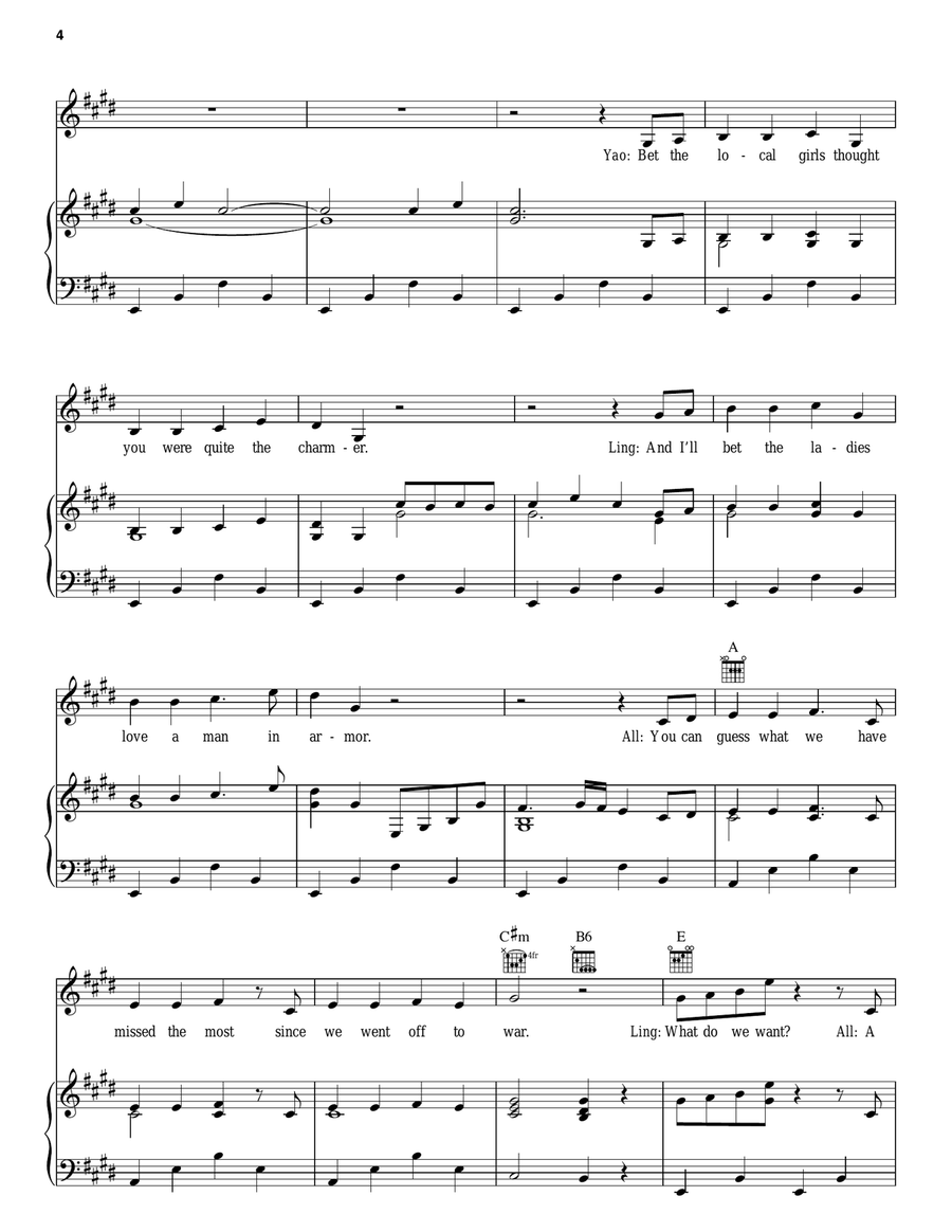 A Girl Worth Fighting For (from Mulan) Piano, Vocal, Guitar scores gallery preview page 4