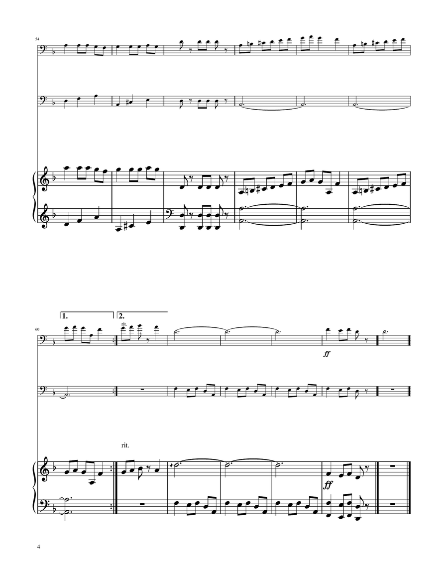 Carol of The Bells - Trombone Duet Trombone Duet scores gallery preview page 4