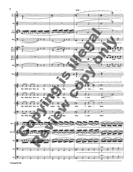 Crossing the Bar from Love Was My Lord and King! (SATB Chamber Orchestra Score)