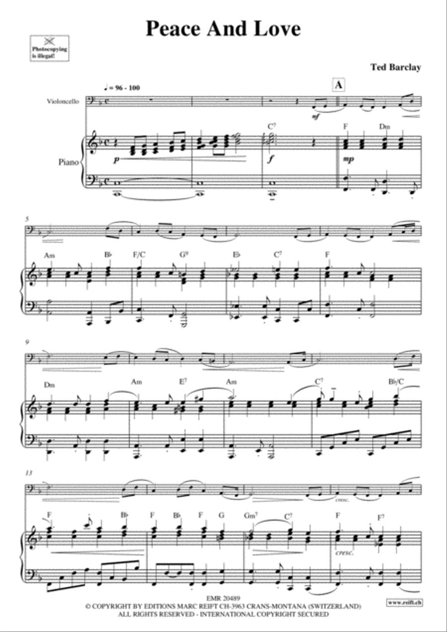 Peace And Love Piano Accompaniment scores gallery preview page 3