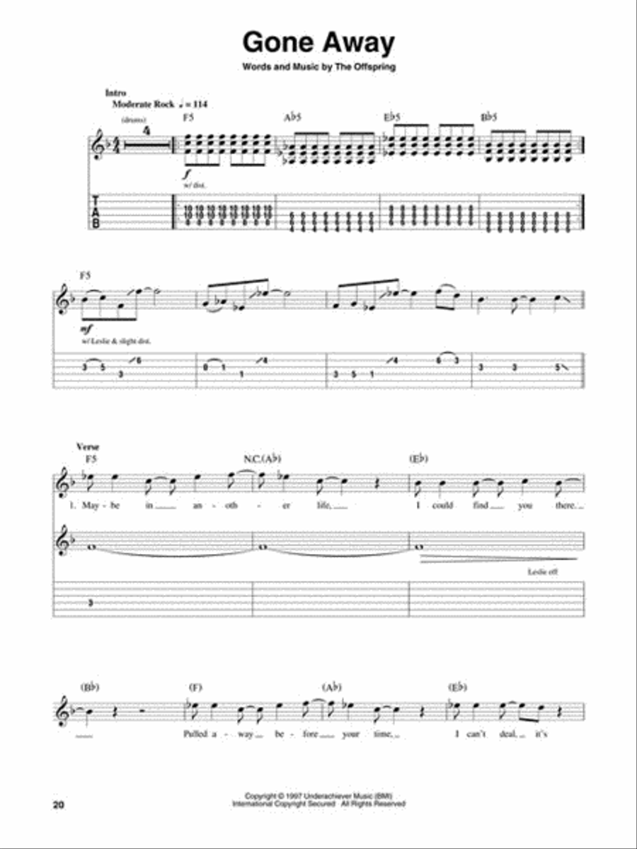 The Offspring The Offspring Guitar Tablature scores gallery preview page 6