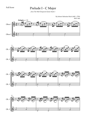Prelude 1 in C Major BWV 846 (from Well-Tempered Clavier Book 1) for Oboe Duo