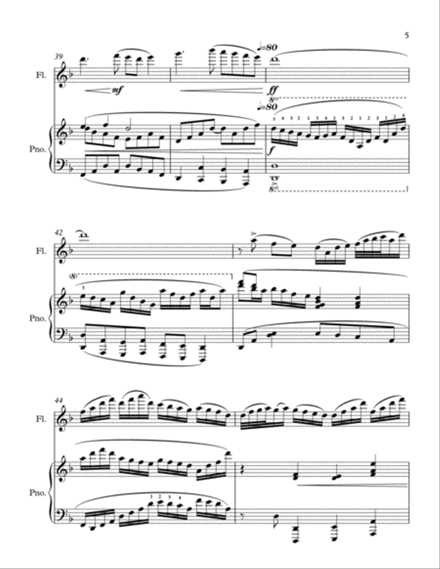 The Morning Sky: Serenade for Flute and Piano Woodwind Ensemble scores gallery preview page 5