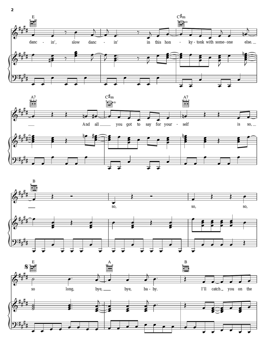 So So Long So So Long Piano, Vocal, Guitar scores gallery preview page 2