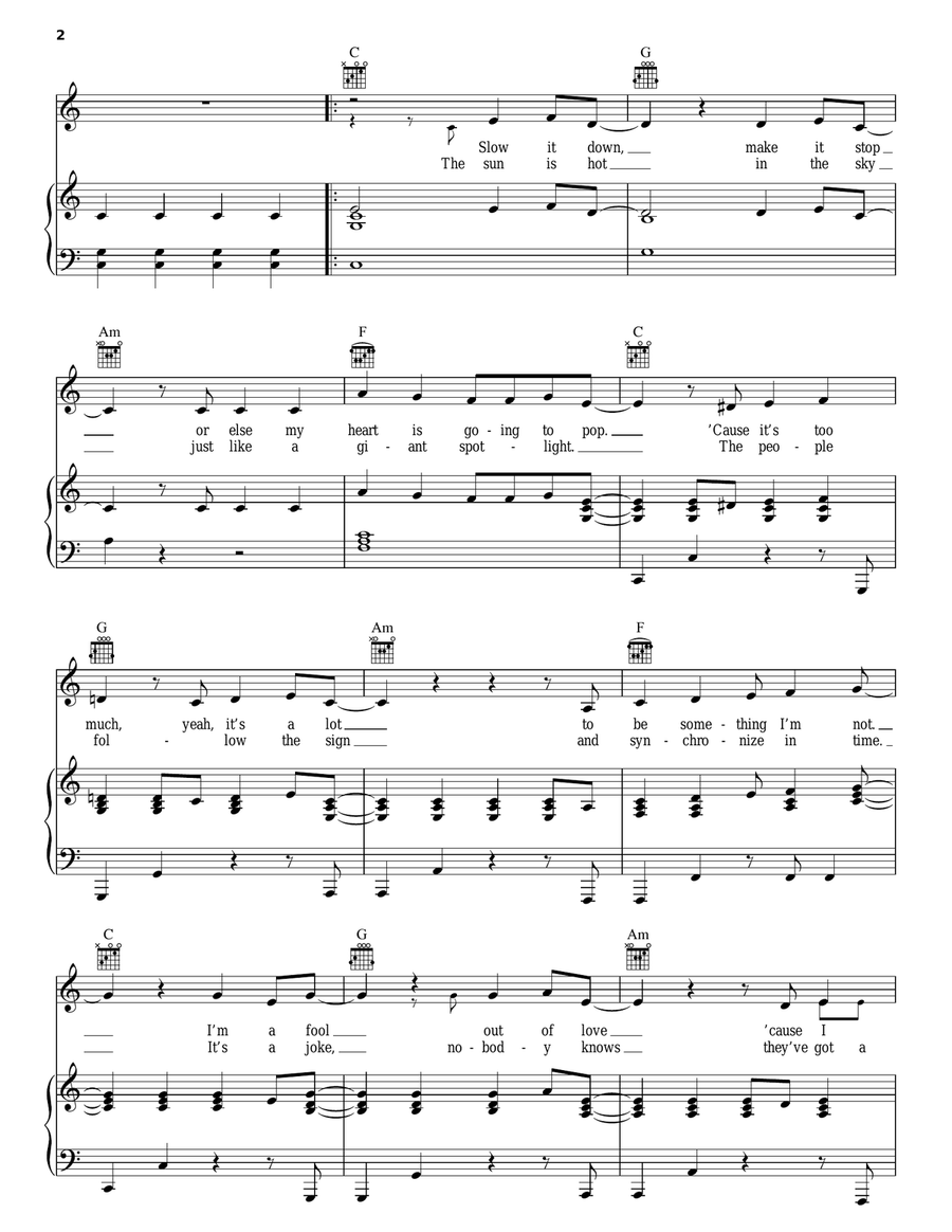 The Show Piano, Vocal, Guitar scores gallery preview page 2