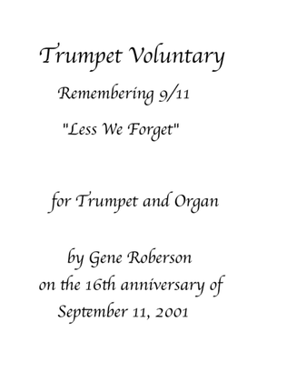 Book cover for Trumpet Voluntary for 9/11 "Less We Forget"