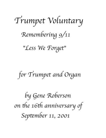 Trumpet Voluntary for 9/11 "Less We Forget"